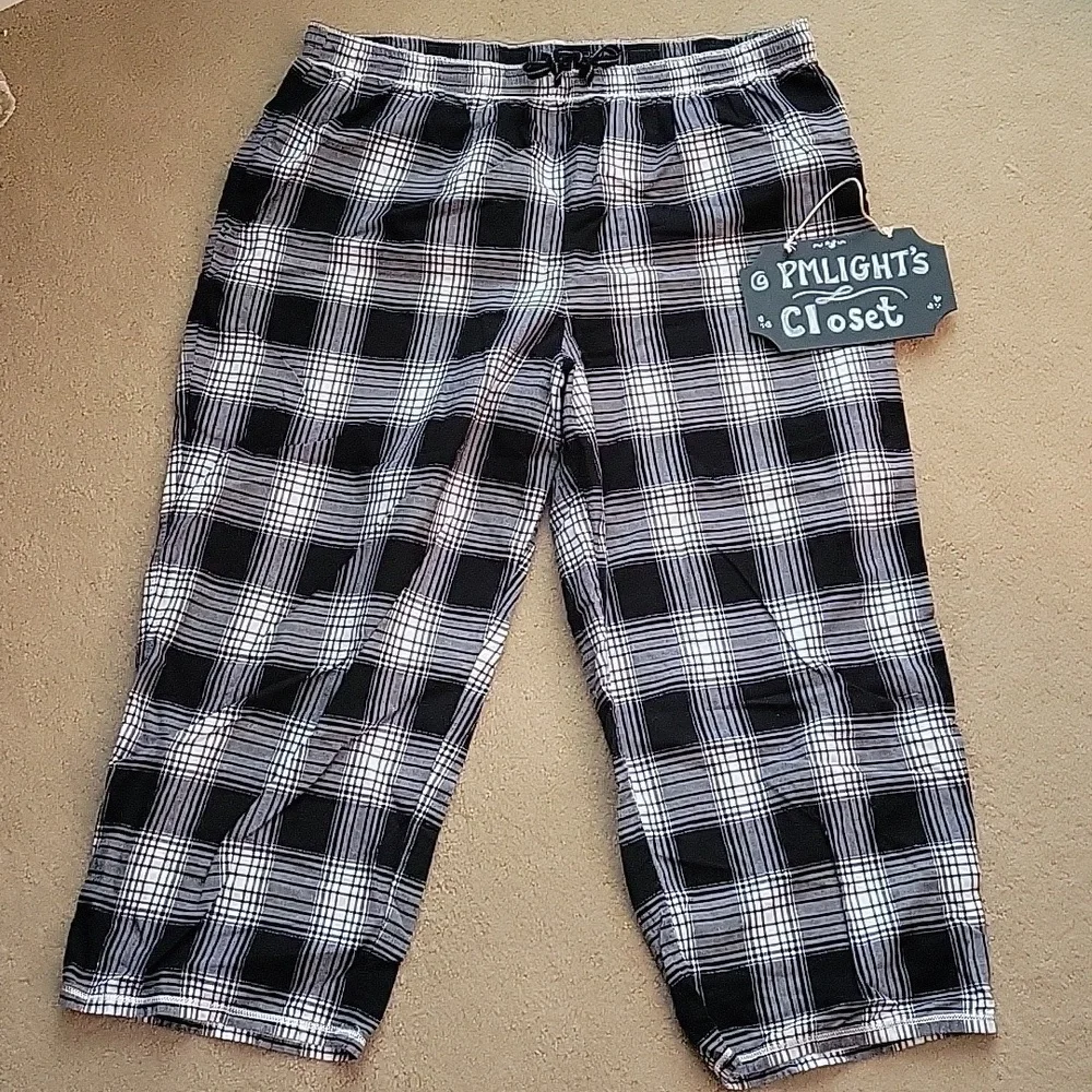 Axcess Lounge Pants XL Black White Silver Check